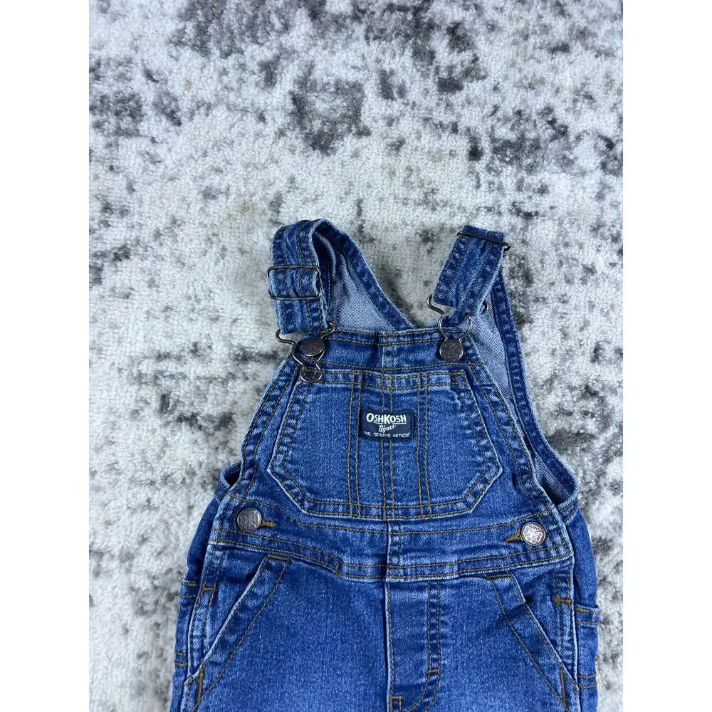 Oshkosh Bgosh Denim Overalls Baby 12 Months Blue Jean 2000's Workwear